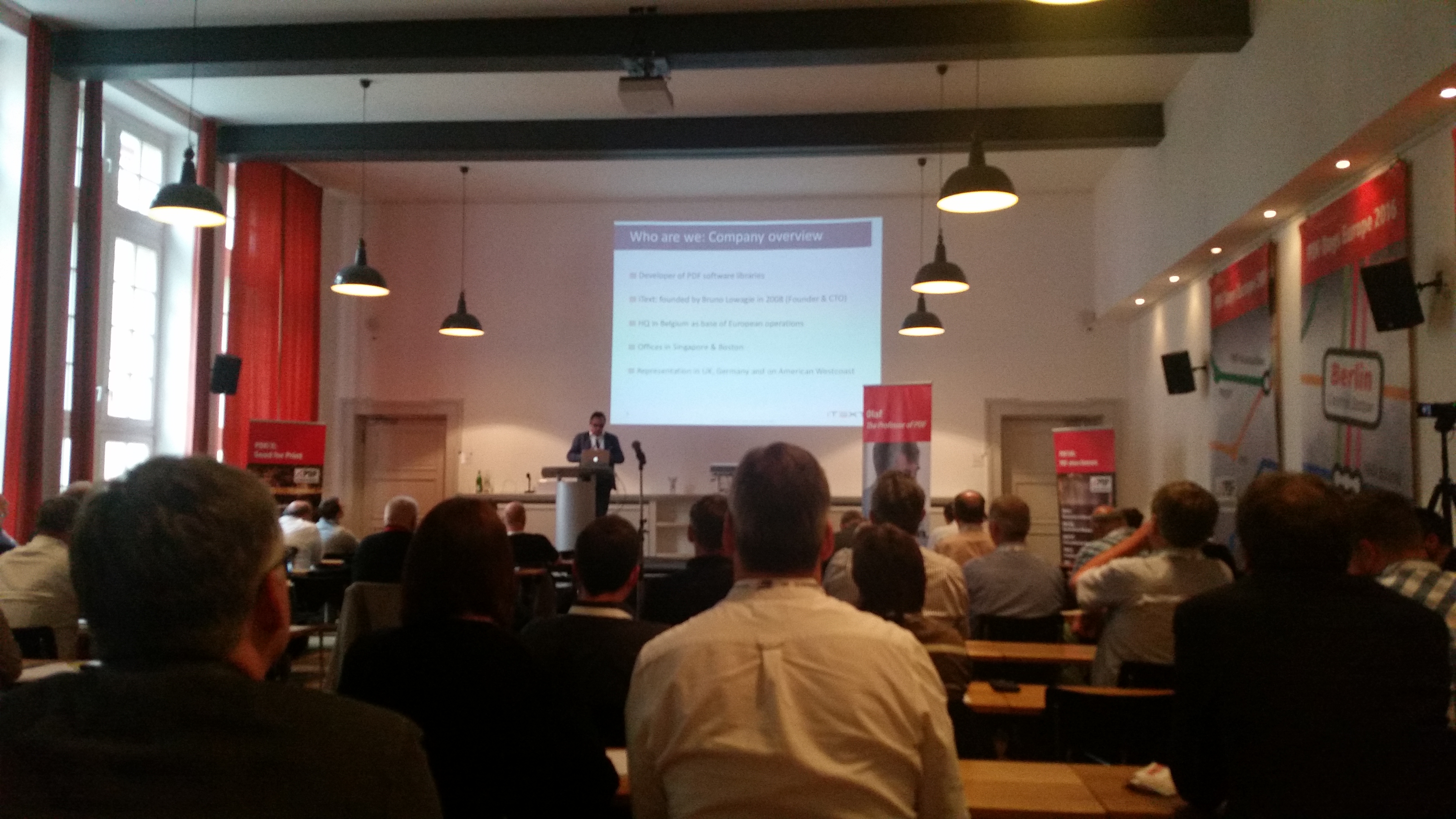 iText CEO explaining iText at the PDF Days in Berlin