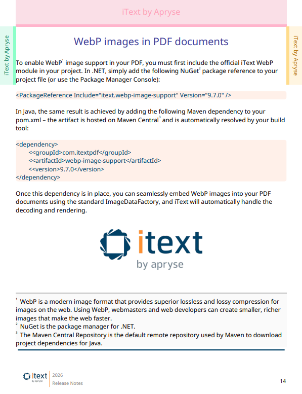 The iText Suite 9.7 showcase document
