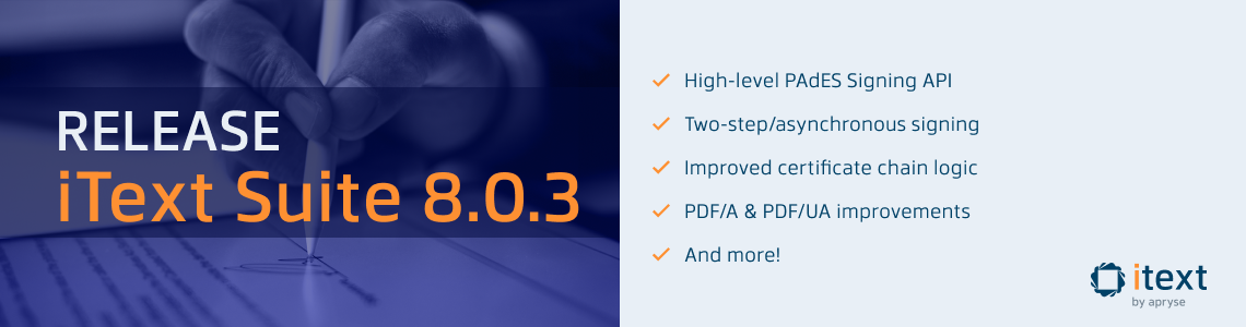 iText Suite 8.0.3 banner