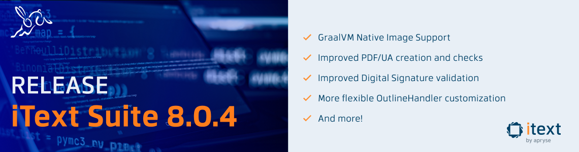 iText Suite 8.0.4 Banner