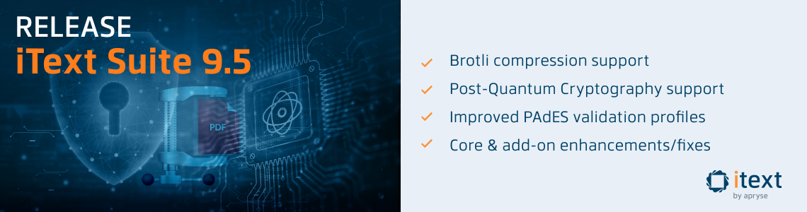 iText Suite 9.5 release banner
