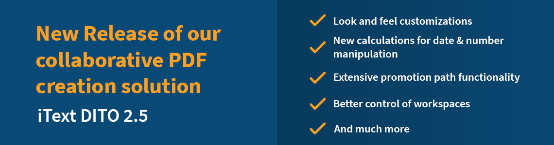 iText DITO 2.5 released