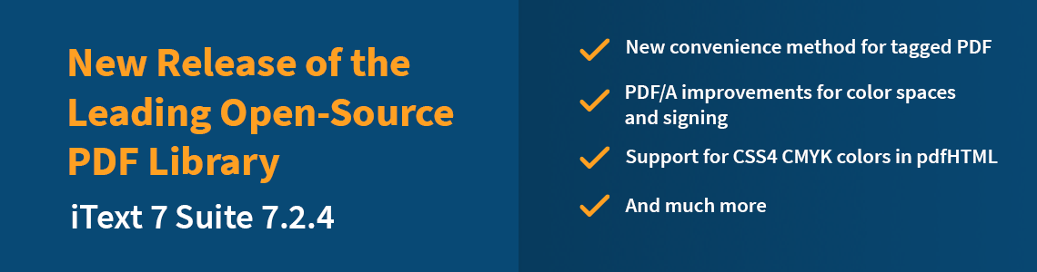 New release of iText 7 Suite 7.2.4