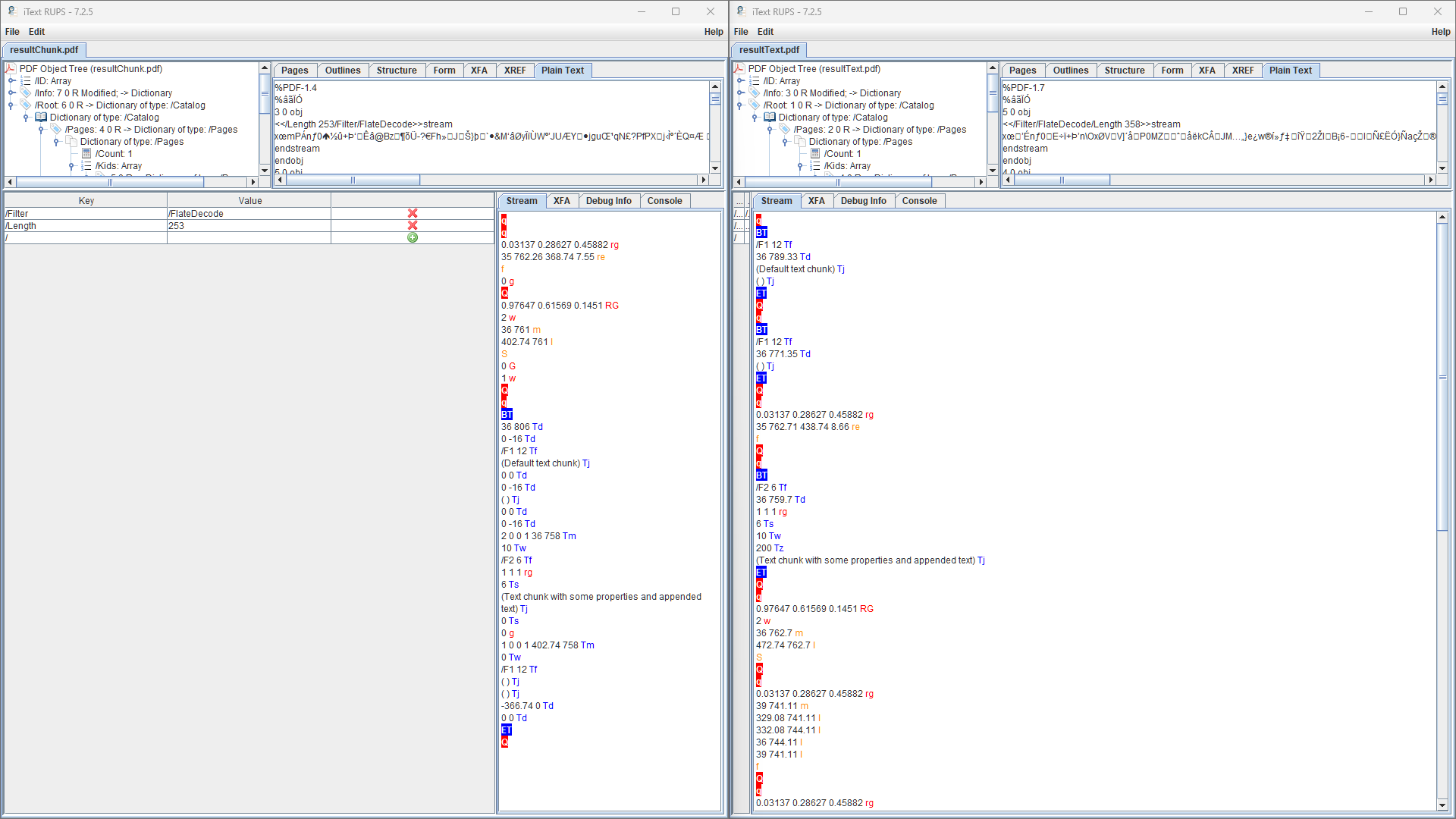 A side-by-side comparison of our two PDF documents (click to open in new tab).