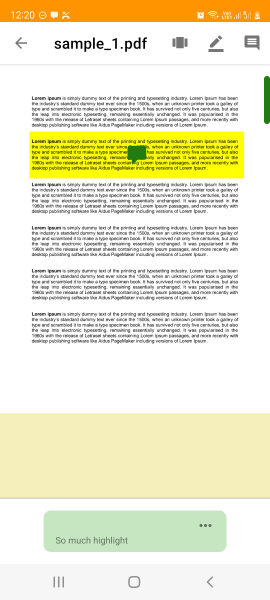 iText 7 demo highlight view